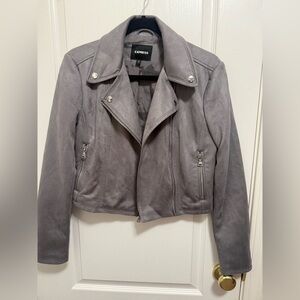 Express Women's Charcoal Leather Jacket